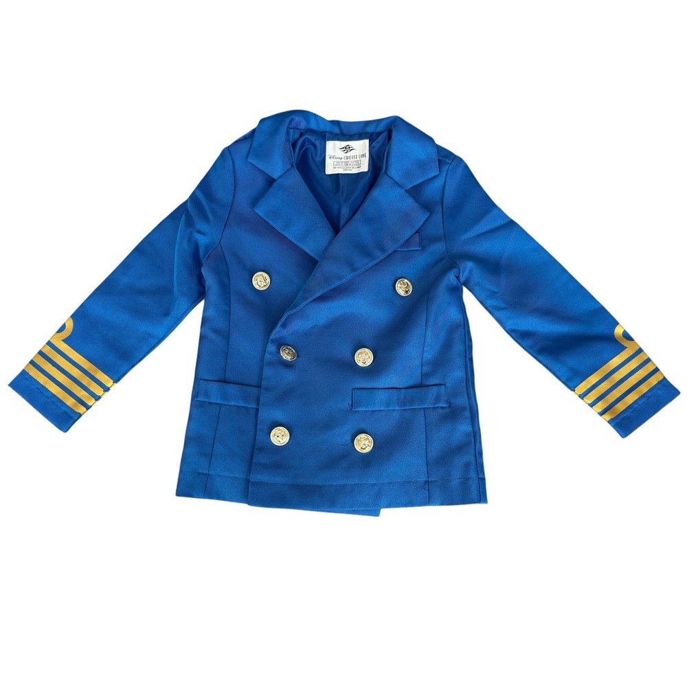 Disney Cruise Line Captain Costume Blazer Jacket Blue Gold Anchor Kids XS - Picture 8 of 8